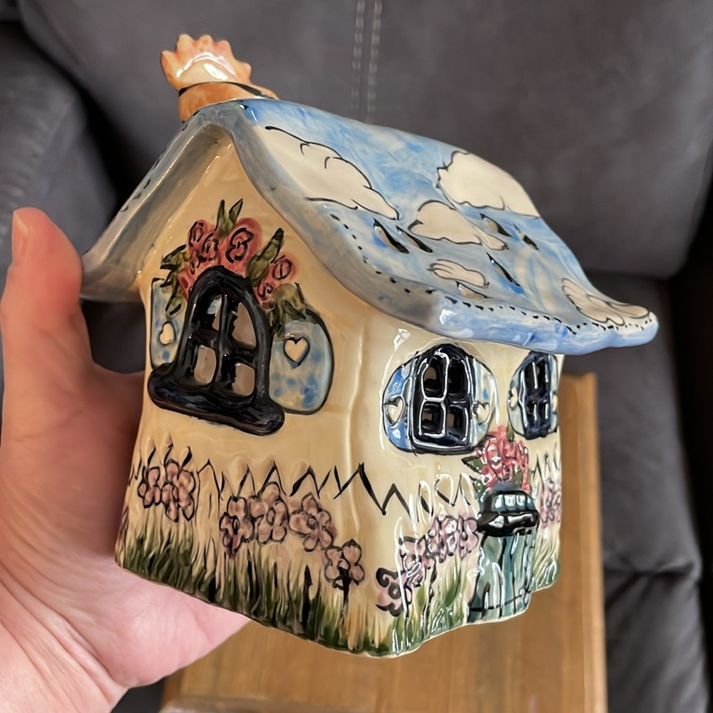 🌎Blue Sky Clayworks Tea Light House Heather Goldminc Little Bit of Heaven 2001 - Picture 7 of 16